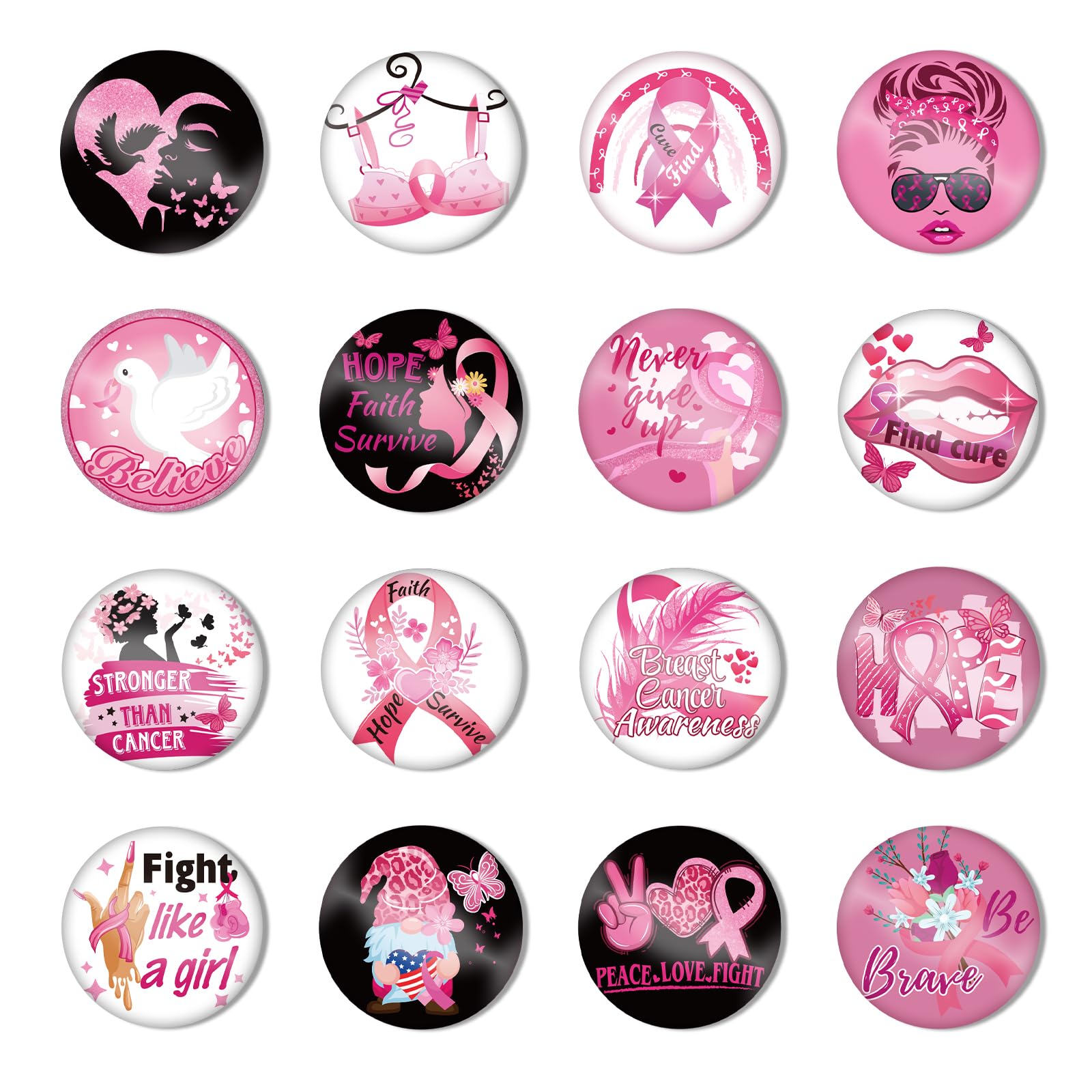 DPKOW 32pcs Français Octobre Rose Ruban Pin's Broches pour Sensibilisation au Cancer du Sein Rose Octobre Goodies Accessoires  Badges Gadget Déco Déguisement Activité OCTOBRE ROSE