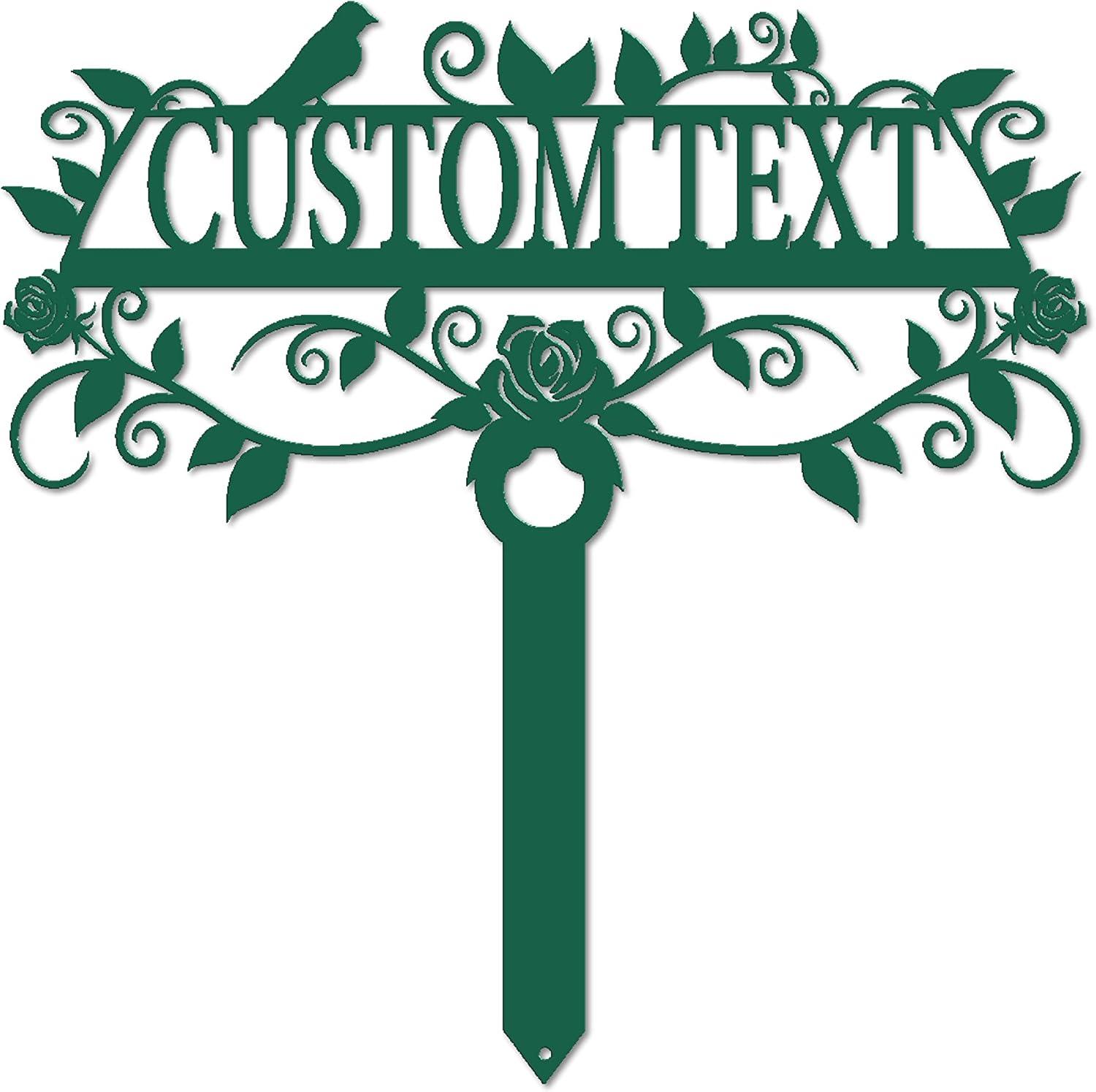 Rose Garden Custom Stake (25" W x 25" H, Hammered Copper)