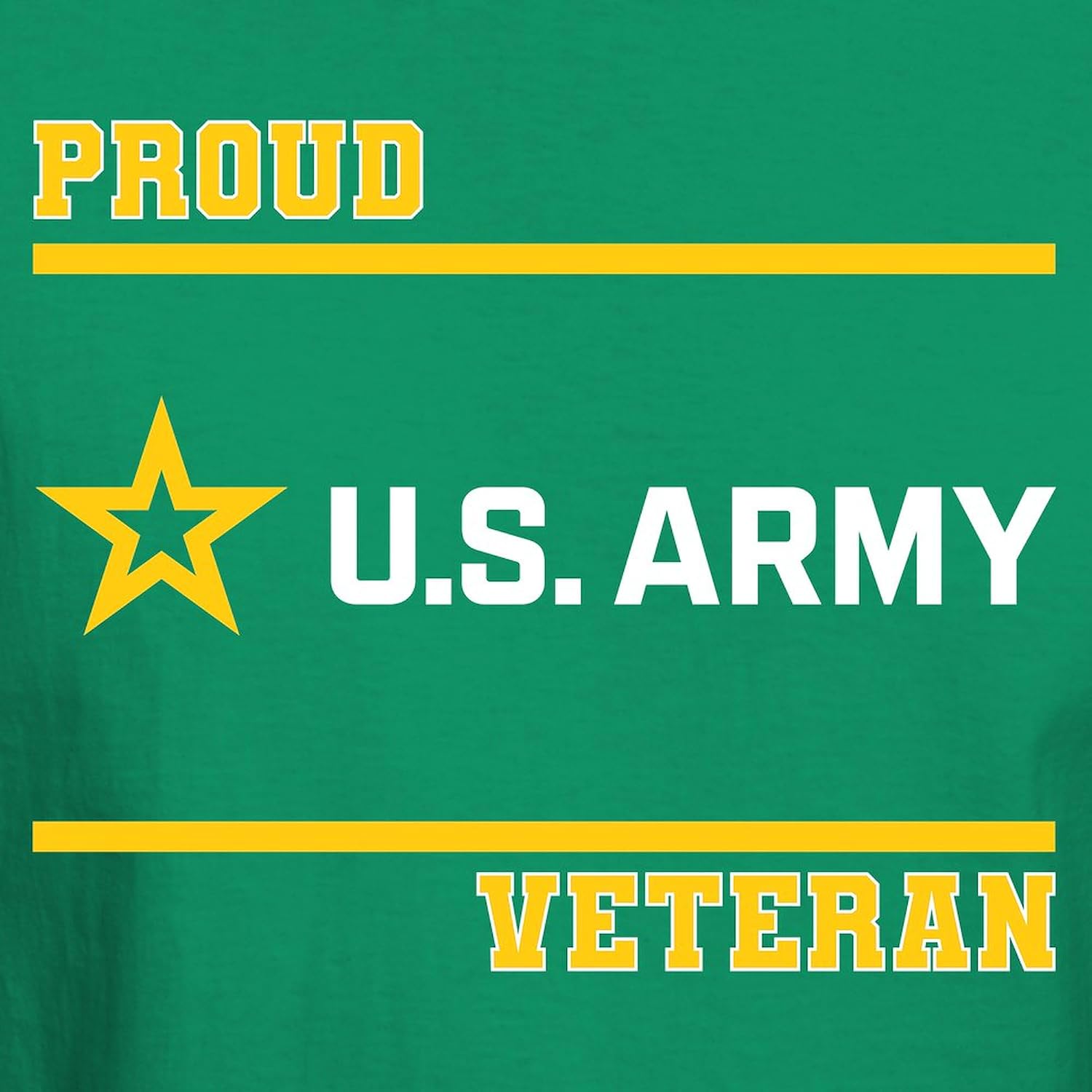 CafePress Proud Army Veteran White and Gold T Shirt Men's 100% Cotton, Classic Graphic Dark T-Shirt
