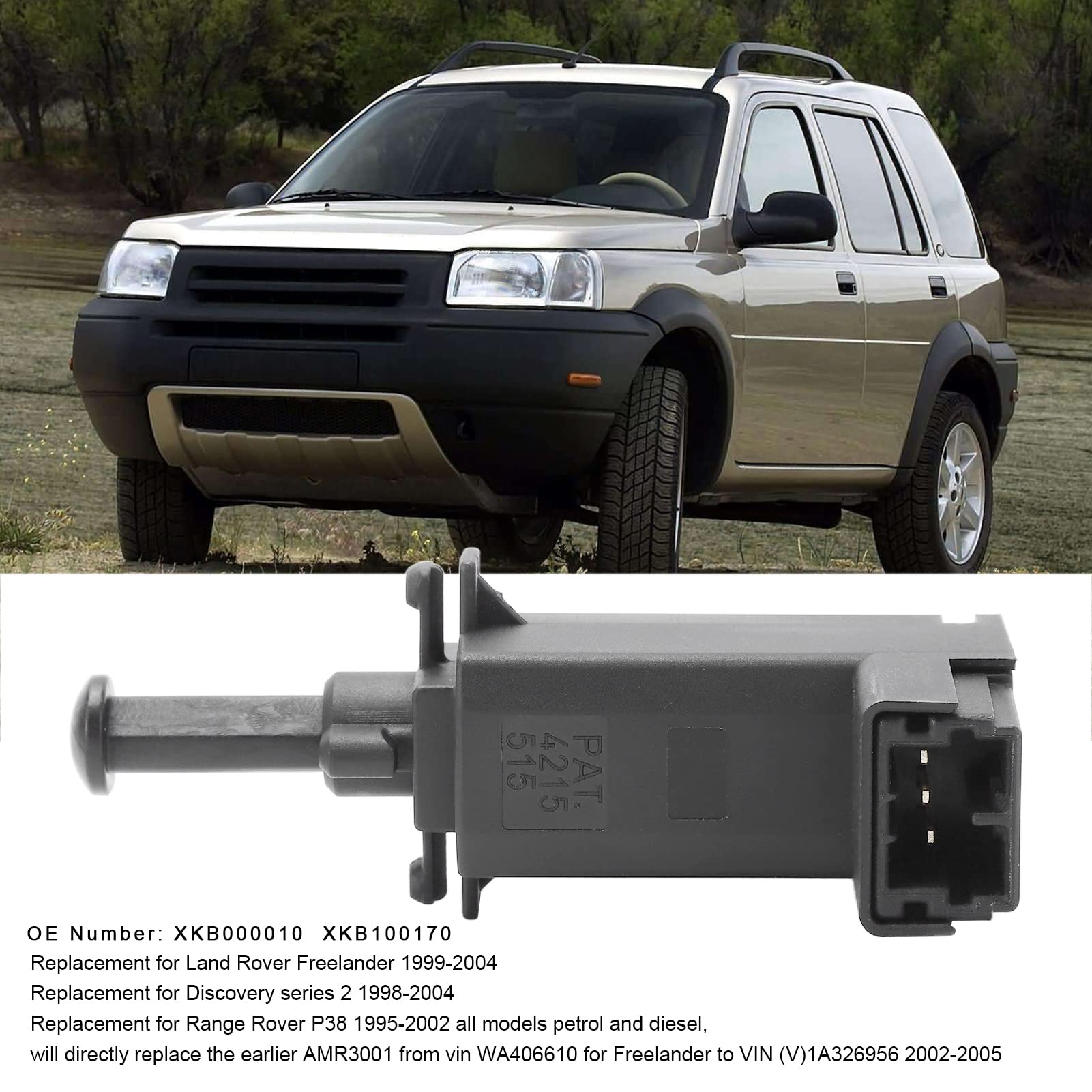 Commutateur De Pédale De Feu Stop, Commutateur De Pédale De Feu De Râteau De Voiture XKB000010 Remplacement De Commutateur De Feu Stop Pour Land Rover Freelander 1999-2004