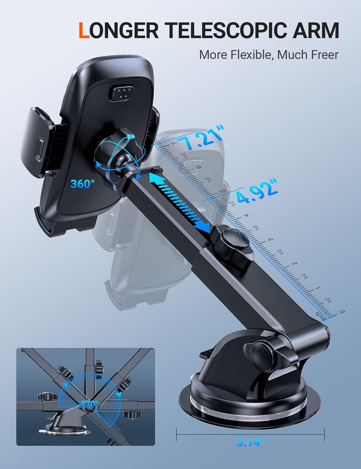 TORRAS [Ultra-Durable] Cell Phone Holder for Car, Universal Car Phone Holder Mount Dashboard Windshield Vent Compatible with iPhone 13 12 11 Pro Max XS X XR, Samsung Galaxy S20+Ultra S10 Note 10 Plus : Cell Phones & Accessories