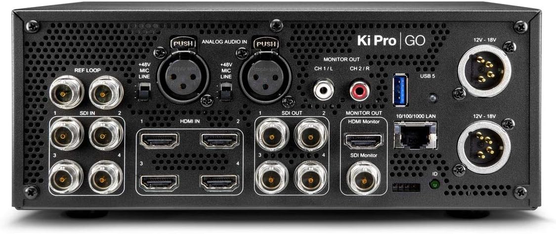 AJA Ki Pro GO rear view with various ports
