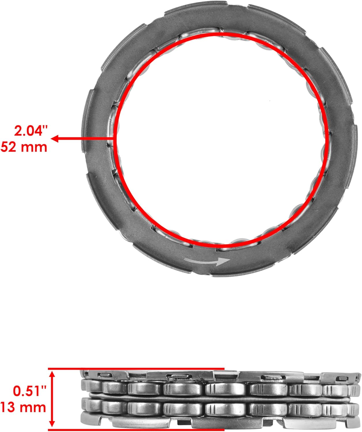 Caltric Starter Clutch Sprag and Gear Idler 61T with Gasket compatible with Can-Am DS650 2000-2007
