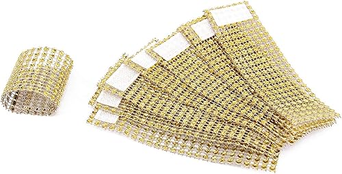 Miniatura 4 de TIAMALL 100 piezas de diamantes de imitación servilleta anillos servilleta titular adorno para fiesta de boda (plata)