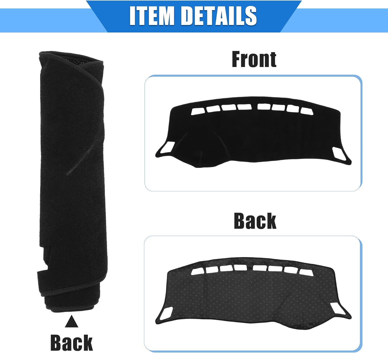 Car Dashboard Cover Compatible for Nissan Sentra 12-19, Protective Polyester Black Center Console Interior Trim Dash Cover Mat Pad