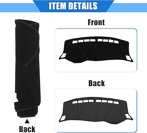 Miniatura 5 de Funda protectora de poliéster para salpicadero de automóvil compatible con Nissan Sentra 2012-2019, protector de poliéster negro para consola