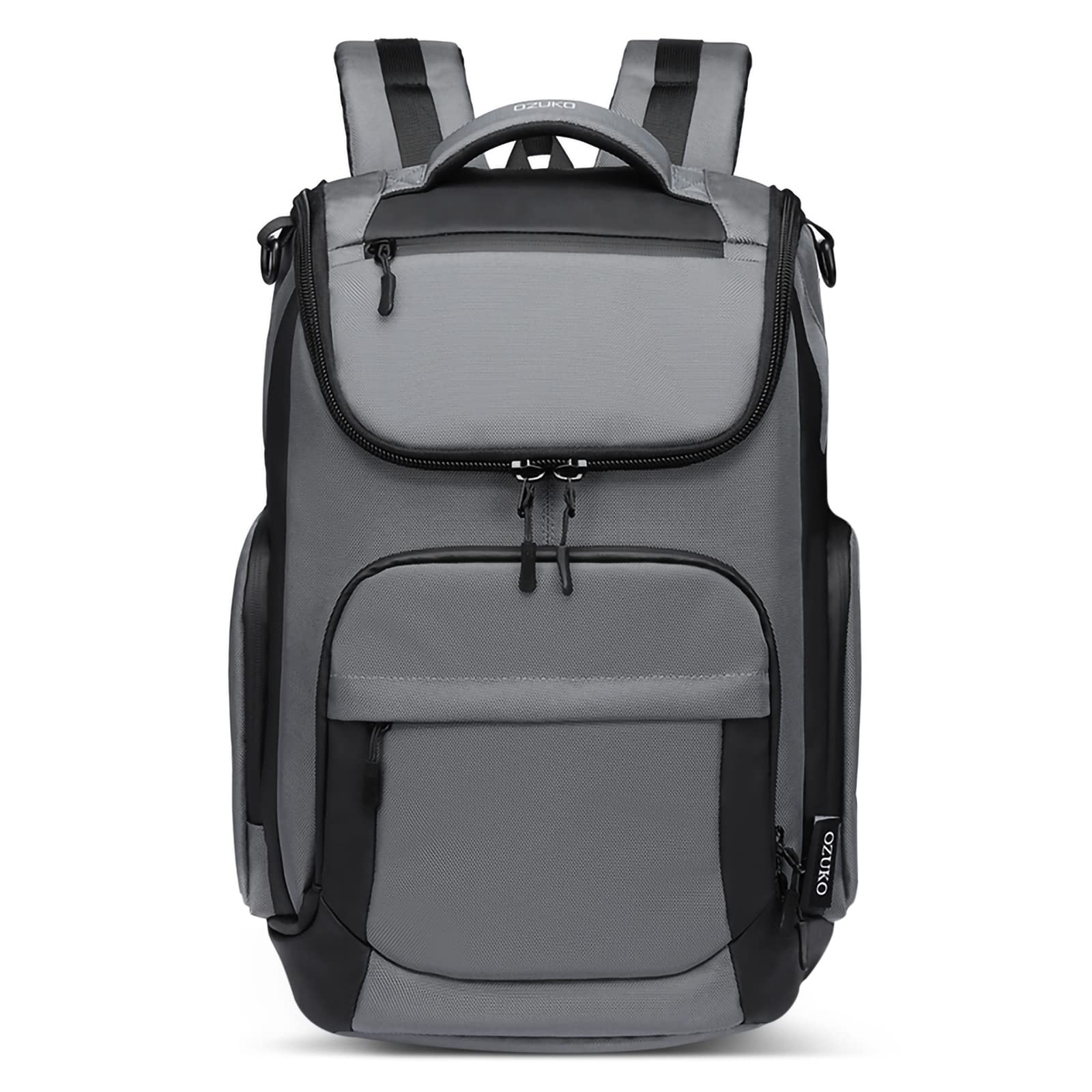 VARLIVOO Uomo Zaino 15.6" Laptop Zainetto Alta Capacità Borse Lavoro Viaggio Scuola Università Campeggio Antifurto Zaino Impermeabile Polyester Grigio