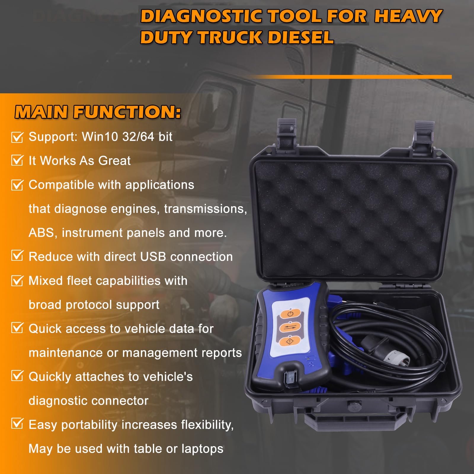 Set di strumenti diagnostici per camion diesel USB Link 3 Heavy Duty Truck Diesel (software non incluso)