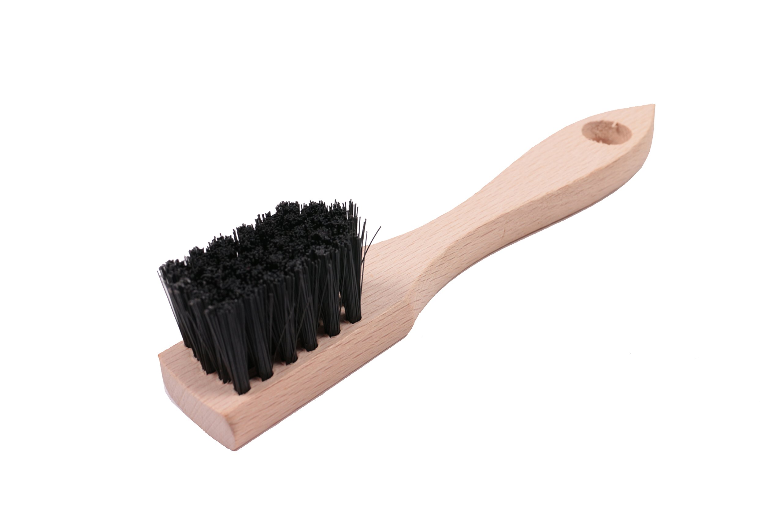 KONEX Wooden Natural 6" Shoe Welt Dauber Brush and Shoe Shine Polish Applicator (Black Bristle)