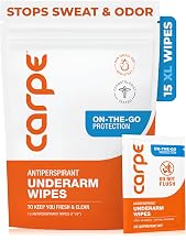 Carpe Antiperspirant Underarm Wipes, Clean & Refreshing - 15 Count