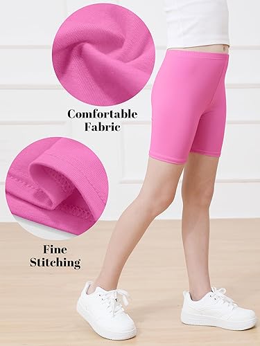 Miniatura 2 de Resinta Paquete de 6 pantalones cortos de ciclismo para niñas, ropa de verano, multicolor