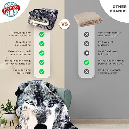 Miniatura 3 de Manta con diseño de lobo 35 libras ultra suave de felpa cálida