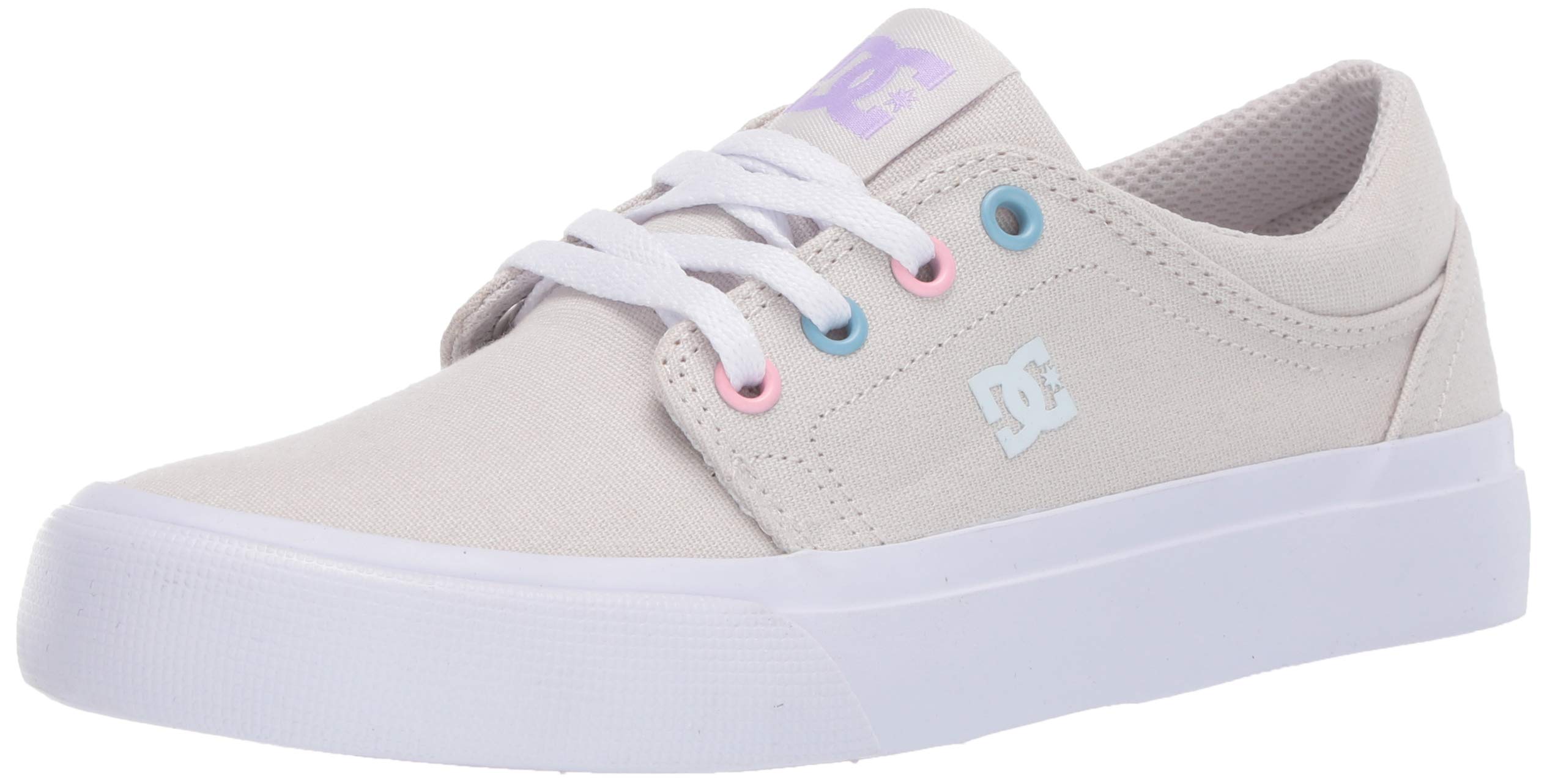 DCGirls' Trase TX Skate Shoe, Grey/Purple, 12 M M US Big Kid