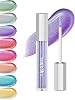 Purple Glitter Liquid Lip Gloss Lipstick, Waterproof Long Lasting Metallic Lip Gloss for Women, Highly Pigment Holographic Diamond Shimmer Chameleon Lipstick Makeup Thanksgiving Gift, Non-Stick -03