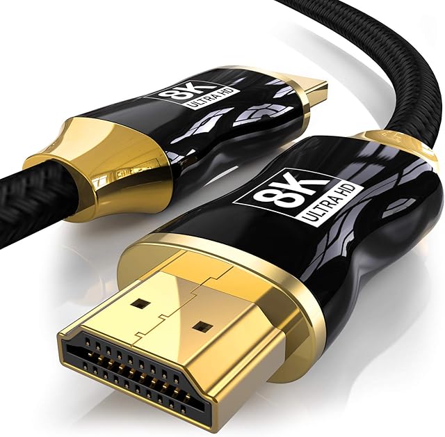 2.1 HDMI Cable 3M,HDMI 8K Cable Supports 48Gbps 8K@60Hz,4K@120Hz HDR,3D,Dolby Vision,Dolby Atmos Compatible with All TVs,PS5,PS4,Xbox(Zinc alloy housing)