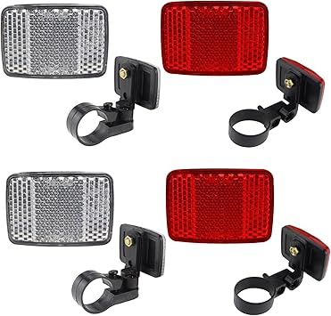 Bike Reflectors,Bicycle Reflectors,2 Pair Bike Front and Rear Reflectors Kit