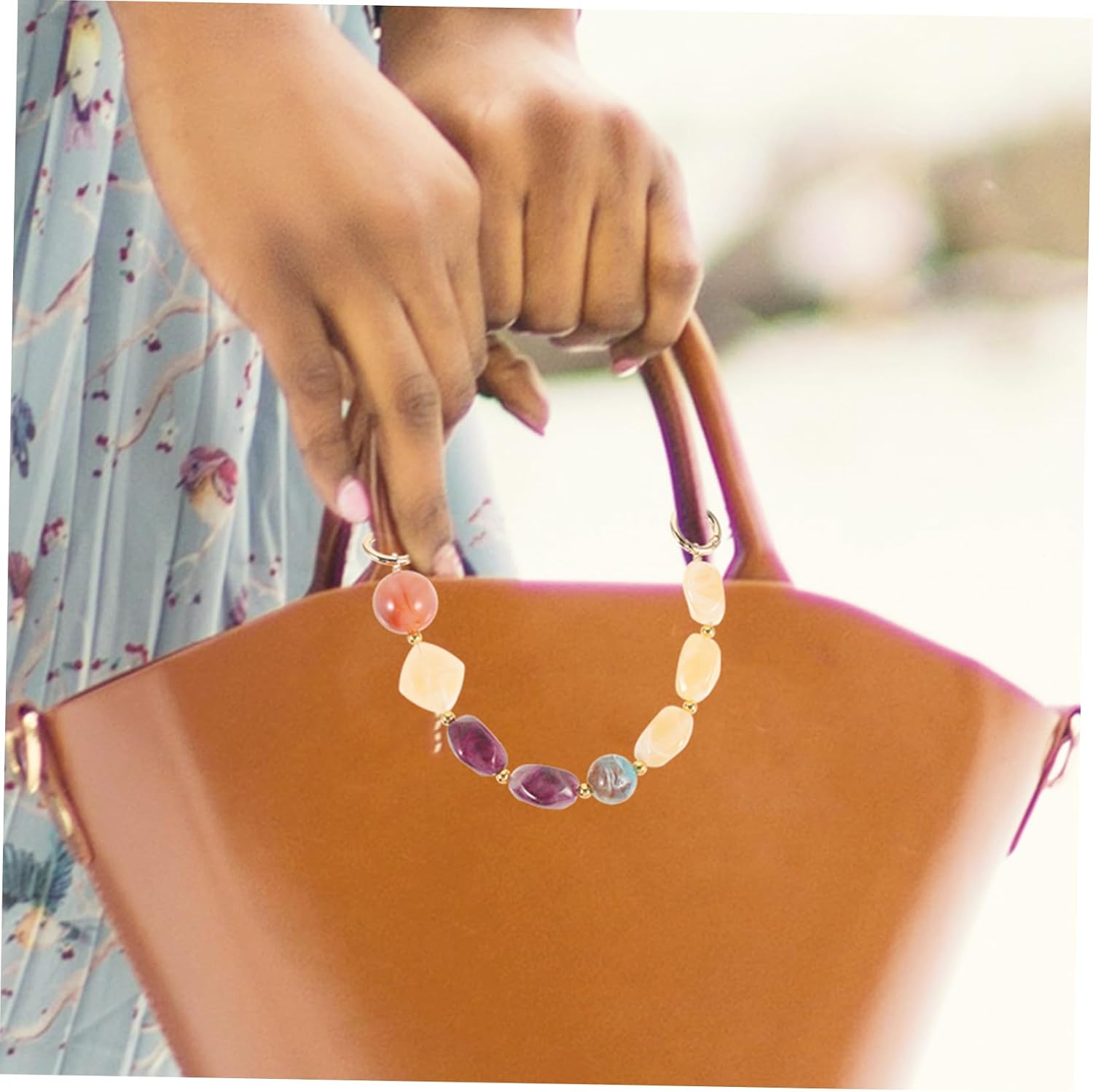 3pcs Pearl Purse Strap Chain for Handbags Elegant Resin Metal image 4