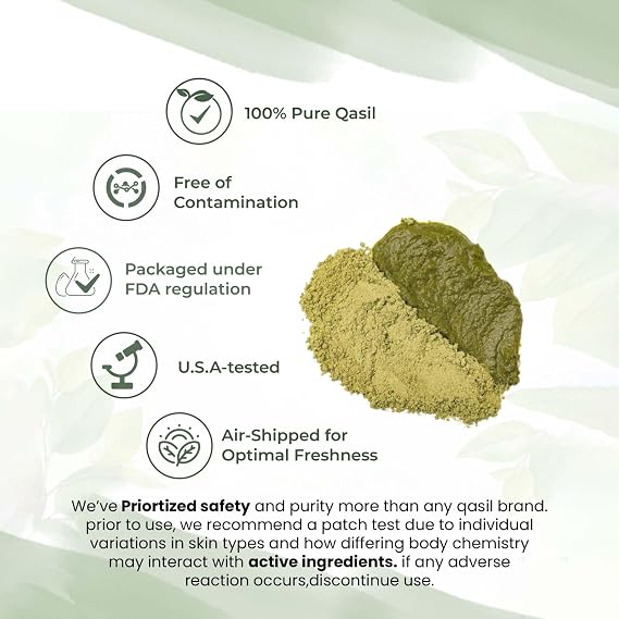 100% Pure & Lab Tested Organic Qasil | Deep Cleansing | Brightens | Minimizes Pores | Reduces Acne | Evens Skin Tone | Natural Soap for Beard & Hair Mask, somalia Powder