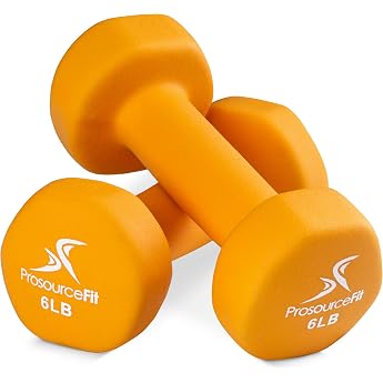 ProSource Set of 2 Neoprene Dumbbell Pair Non-slip Grip 1 lb 12 lb