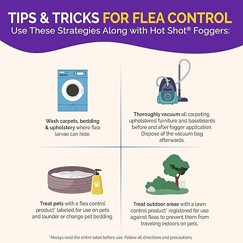 Miniatura 10 de Hot Shot 95911 AC1688 Nebulizador de chinches y pulgas, paquete de 3, morado