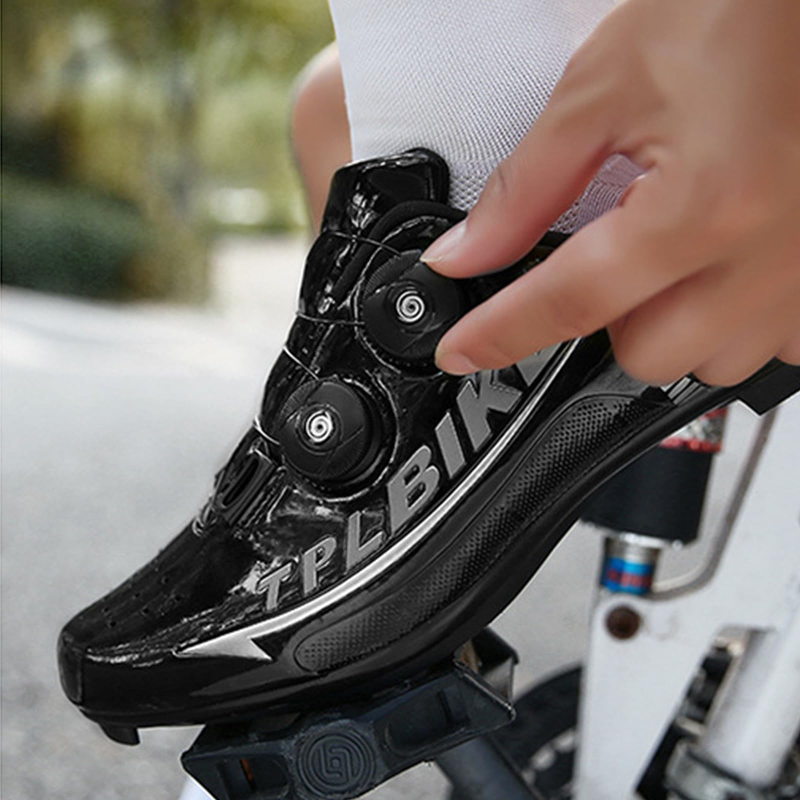 SDEQA Fahrradschuhe Herren Rennradschuhe MTB Radschuhe Kompatibel mit Look SPD SPD-SL Delta Lock Pedal Atmungsaktive Mountainbike Sneaker Entsperren Schuhe