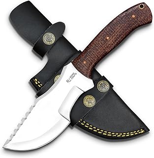 Custom Handmade Tarcker Knife - Tactical Survival, Fixed Blade Outdoor Hunting Knives - Bushcraft Potdoor Camping Tracker Knife With Horizontal Carry Leather Sheath - RISING CRAFTS