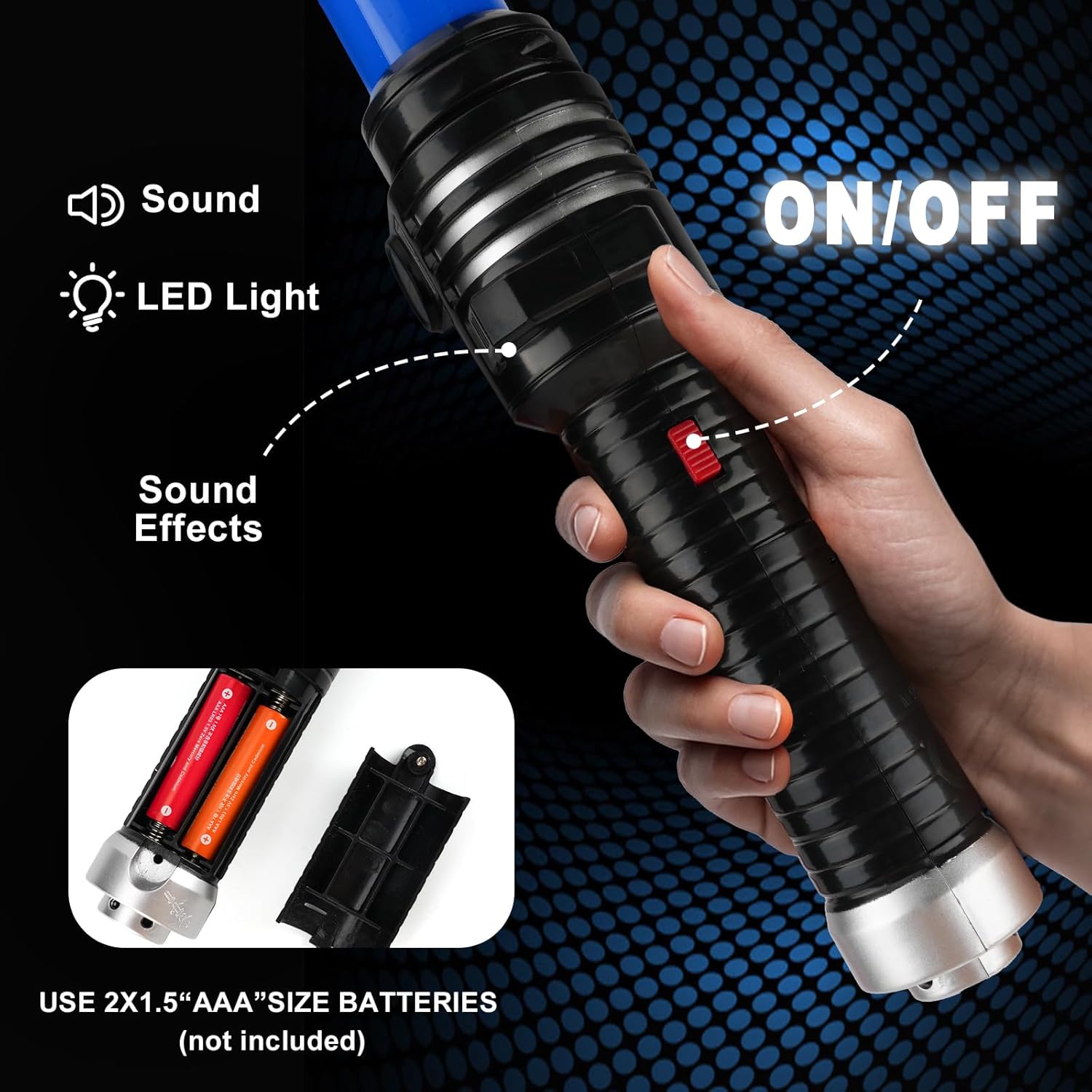 AuntyFey 3 Pack Light Up Saber for Kids, Extendable Light Up Toy Sword for Kids Adult, Blue, Red, Green Light Up Saver for Kids 3-8, Light Up Sword Set Gift for Boy Girl Party Halloween