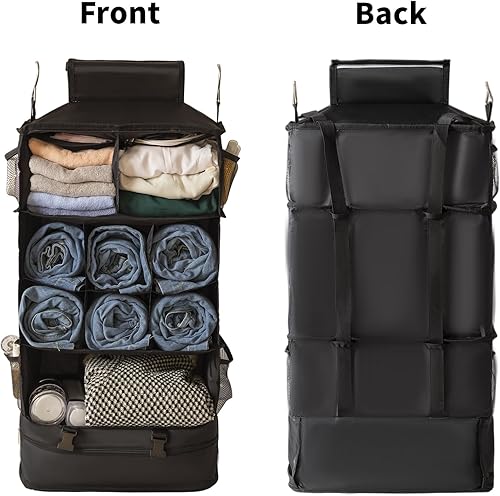 Miniatura 8 de SUCOME Cubos de embalaje colgantes para viajes, bolsas organizadoras de viaje con bolsa de aseo transparente, organizador plegable de maleta,