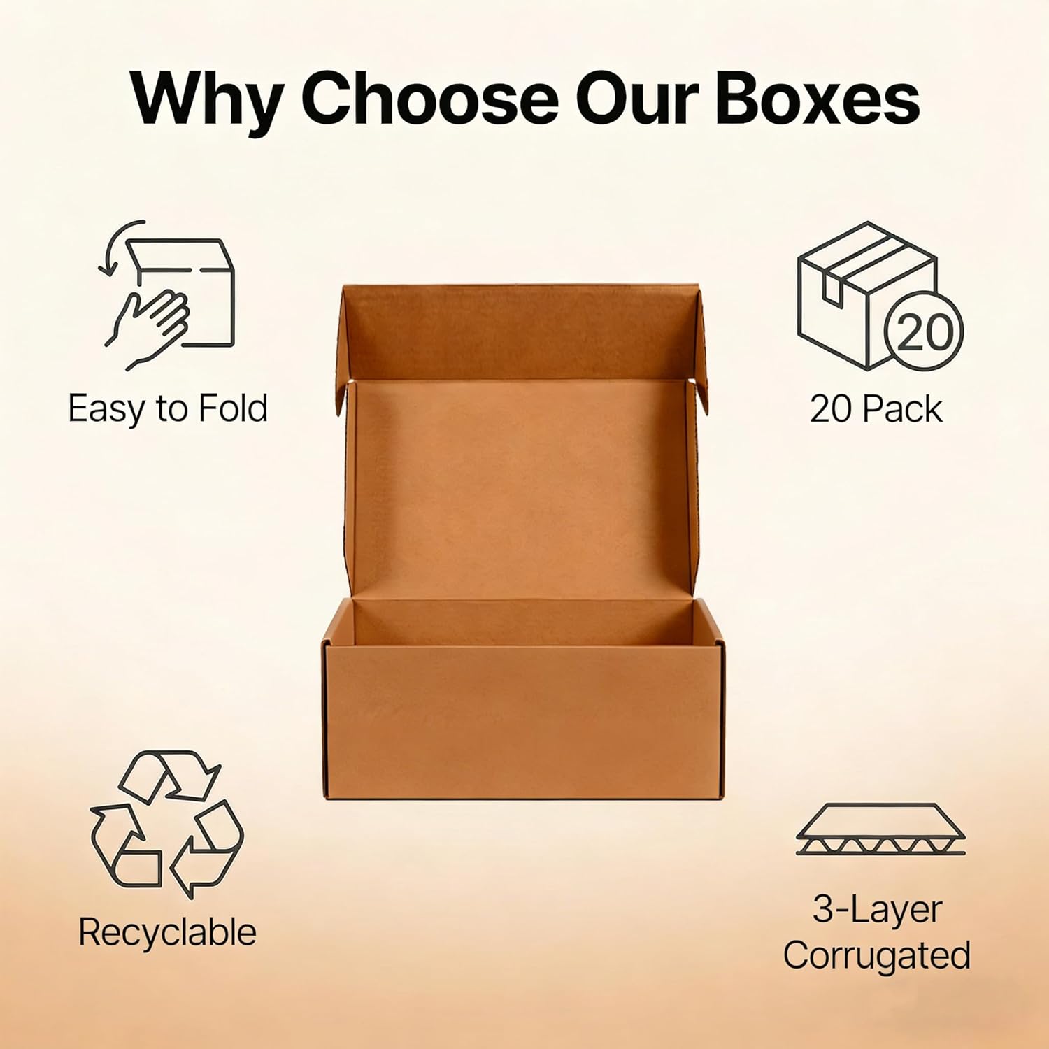 11x8x4 inches Brown Shipping Boxes 20 Pack，Corrugated Cardboard Gift Boxes，Mailing Boxes for Small Business Packing and Storage
