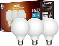 GE Relax HD LED Bulbs, 60W Equivalent Soft White G25 Globe, Dimmable Frosted, Medium Base (3 Pack)