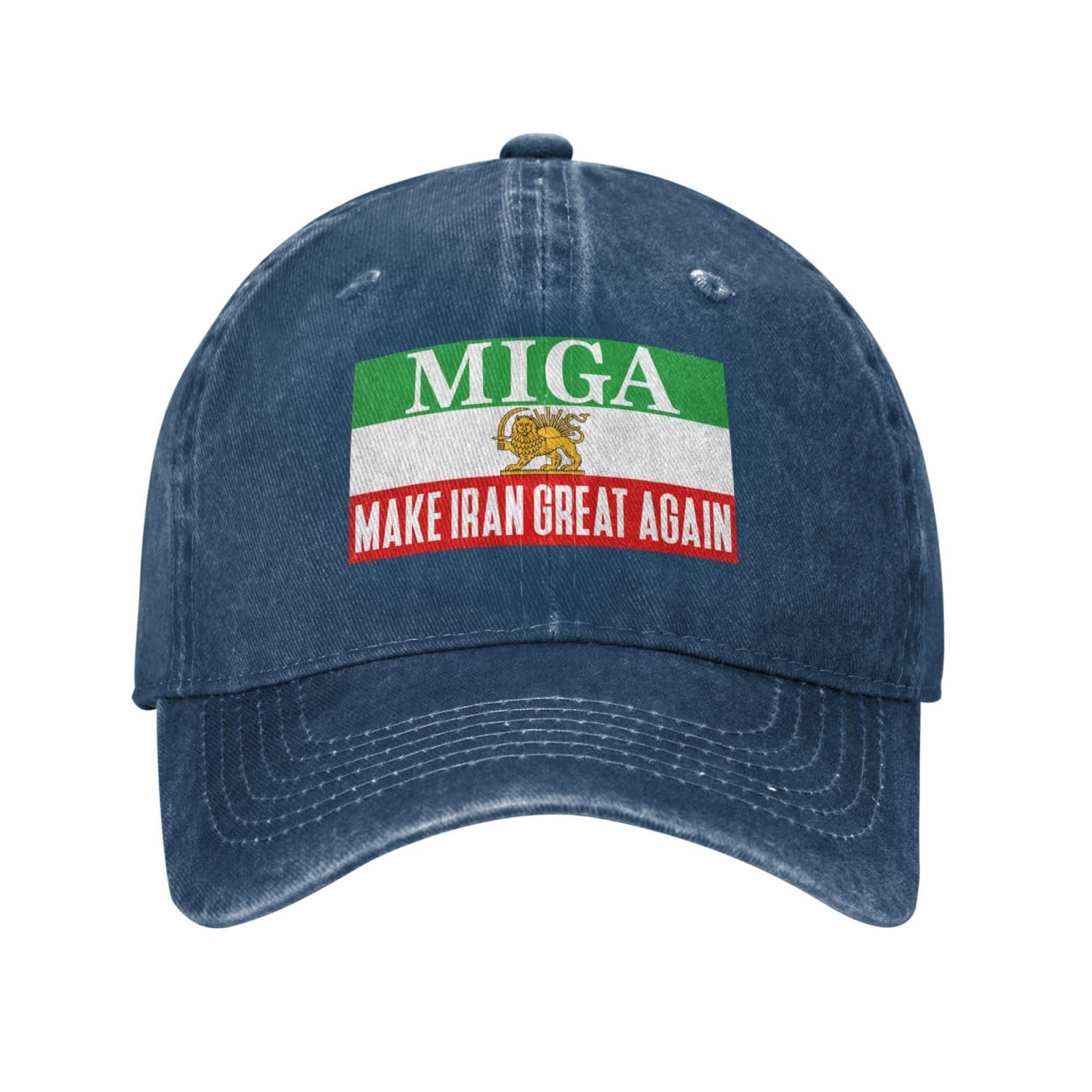 KWQDOZF Make Iran Great Again Hat Old Iran Persian Flag Lion and Sun Hat Cap for Men Women Black