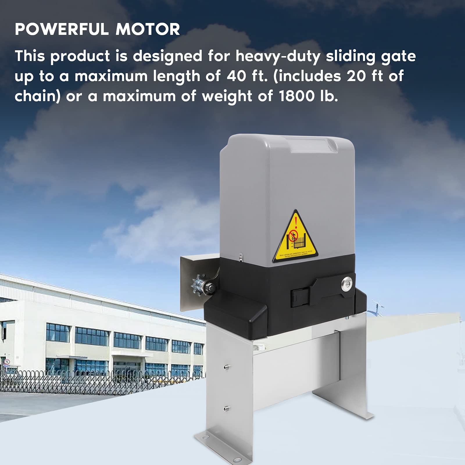 1800 Lb Automatic Sliding Gate Kit Opener Electric Rolling Driveway