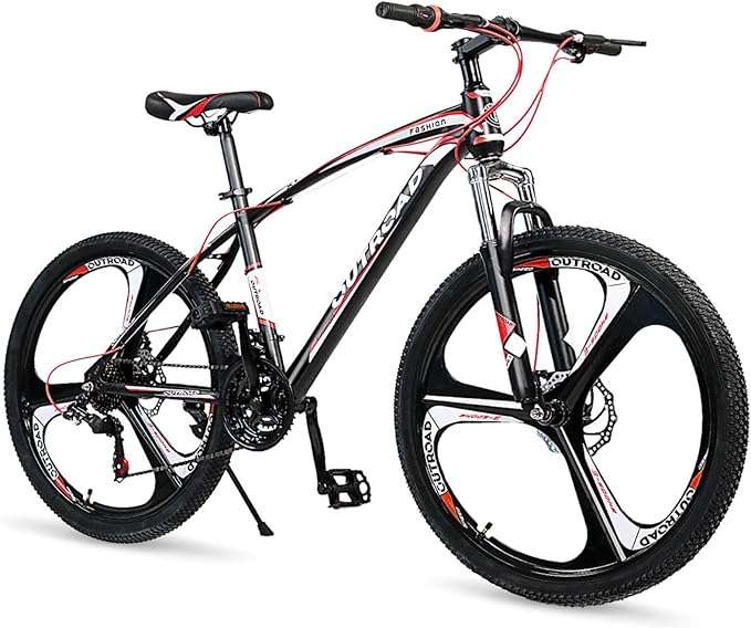 Hardtail Mountian Bikes with 21 Speeds Drivetrain, 26 Inch Wheel Mountian Bicycles with Front Suspension, Widened Frame Commuting Bikes with V/Dual Disc Brakes