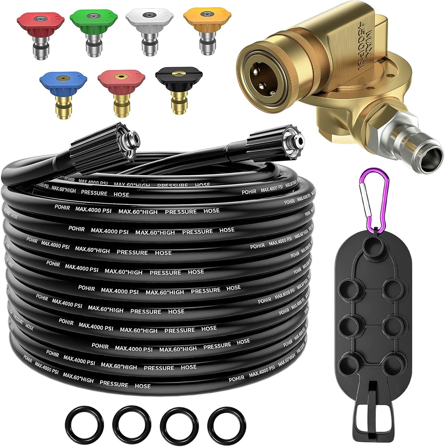 Pressure Washer Hose 25FT Pressure Washer Pivoting Coupler