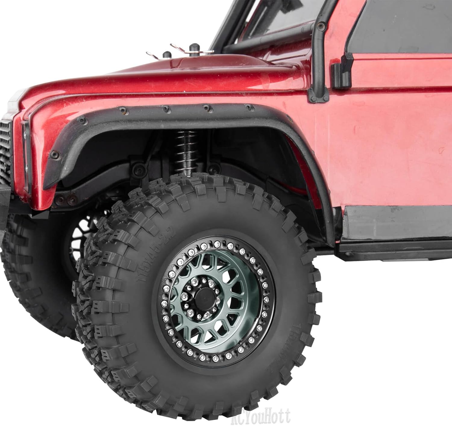 RC Crawler 2.2 Beadlock Wheels and Rim for 1/10 SCX10 90046 AXI03007 TRX4 TRX6 VS4-10 Gen7 Gen8 MST CFX D90 RC Car,2.2 Wheel Rim (4PCS) Wheel Hub,Metal Beadlock Wheels Rims,Titanium
