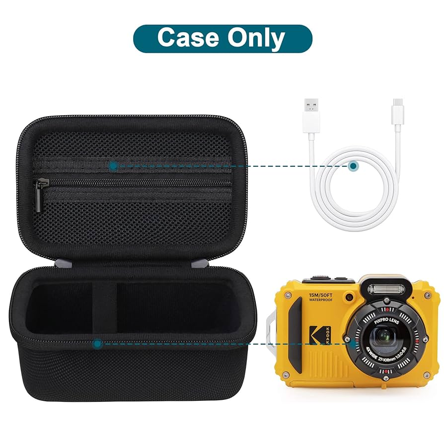 Kodak 青色 コンパクトデジタルカメラとケース 中古美品KODAK PIXPRO FZ55 デジタルカメラ ブルー箱にキズ有り