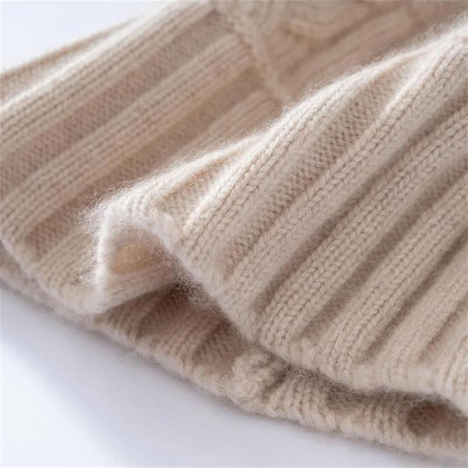 Unisex Stretchy Casual Slouchy Beanie - Soft Warm Chunky Cable Knitted Hat, Classic Solid Color Winter Skull Caps