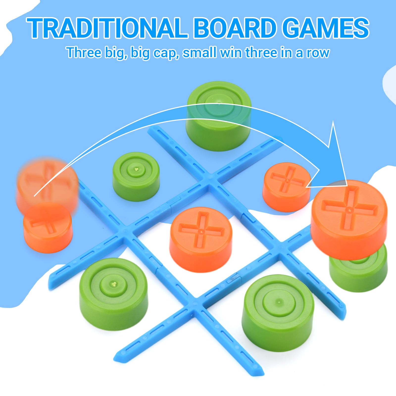 Tic Tac Toe Bolt Game, Elektroniczna Gra w Kółko I Krzyżyk,Przenośna Konsola do Gier Logicznych 5 w 1, Przenośna gra Podróżna dla Rodzinna (Blue)