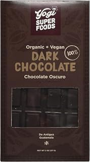 Yogi Super Foods 100% Organic Dark Chocolate Cacao Bar, Pure, Raw, Vegan, Gluten Free - Energy, Antioxidant Boost Made from Organic Raw Cacao Nibs & Organic Raw Cacao Butter - 1 Pack