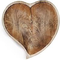 Vista 11 de WitnyStore Cuenco en forma de corazón de 8 pulgadas, cuenco funcional y coleccionable, cuenco de madera hecho a mano para servir dulces, frutos