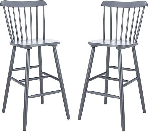 Miniatura 4 de Safavieh Home Collection Taburete Galena Spindle Back Grey Bar de 30 pulgadas (juego de 2)