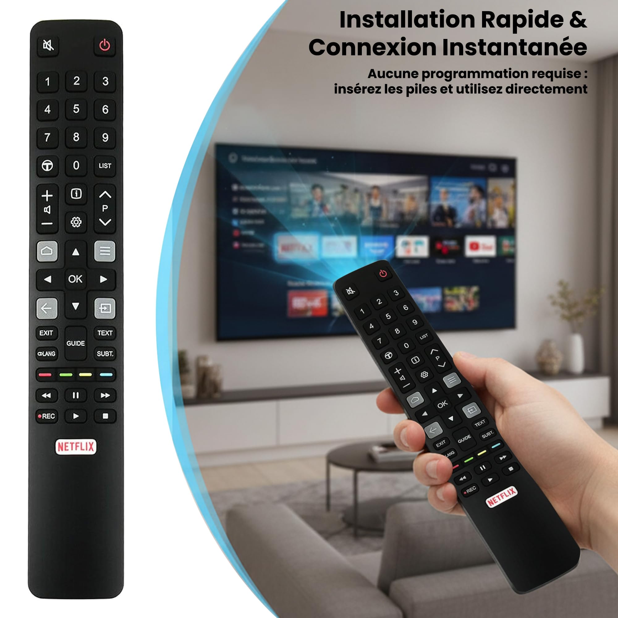 STAR BOX - Telecommande Compatible TCL ARC802N RC802N pour Thomson TCL Smart TV 4K UHD TV 32ES560 32ES580 40ES560 43EP640
