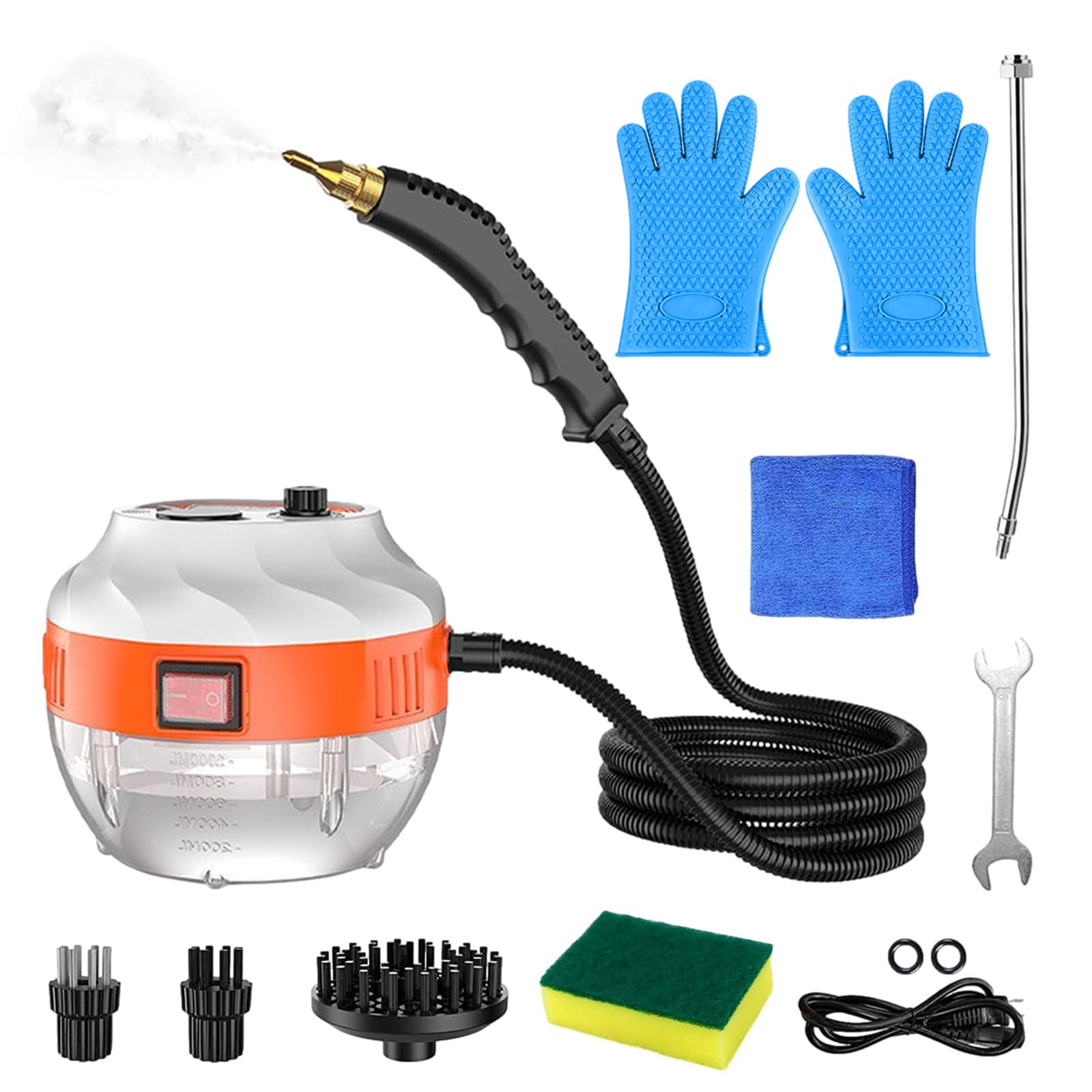 2500W Handheld Steam Cleaner,1000ml Portable Steam Cleaners,High Pressure Handheld Steamer, High-Temperature Steam Cleaner for Car Detailing,Carpet, Kitchen, Bathroom