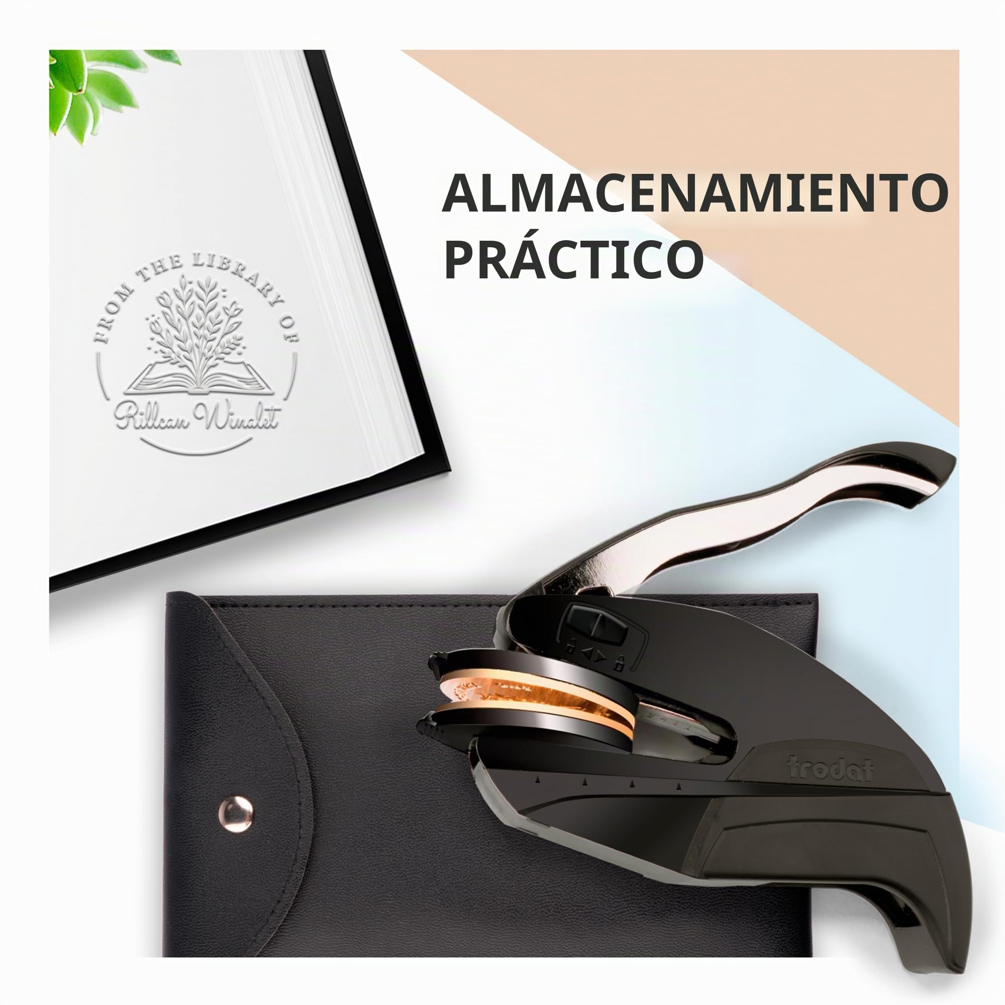 Ex Libris Personalizado | Sellos Personalizados Embosadero De Libros Personalizado Sello De Libros (Flores 1)