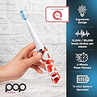 Vista 158 de Cepillo de dientes eléctrico Pop Sonic (plata metálica) – Cepillos de dientes de viaje con batería AAA Cepillos de dientes eléctricos para niños