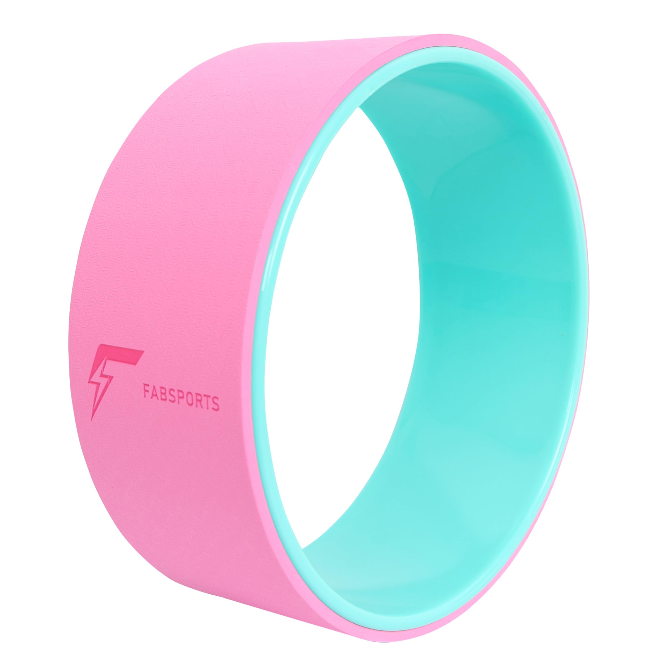 FabSports Yoga Wheel for Back Pain & Stretching - 13 Inch Heavy Duty Back Roller for Improved Flexibility, Deep Tissue Massage & Spine Alignment - Non-Slip Grip, Eco-Friendly Material (Pink/Teal)-image-34
