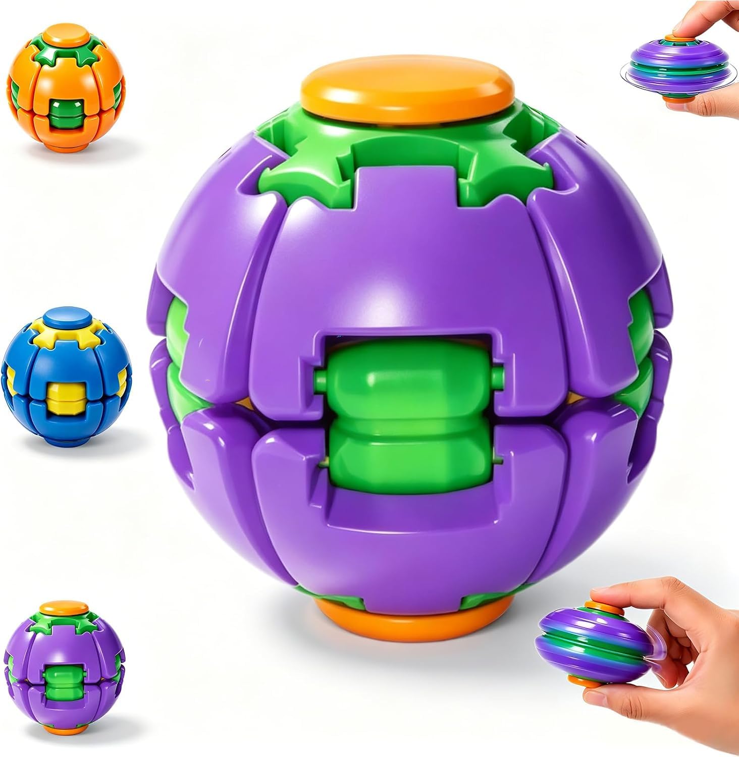 press to spin fidget spinner helix core rotating stress ball , sensory fidget toys for adults teens boy girl gifts anxiety stress relief fidgets office desk toy for autism adhd fidget ball