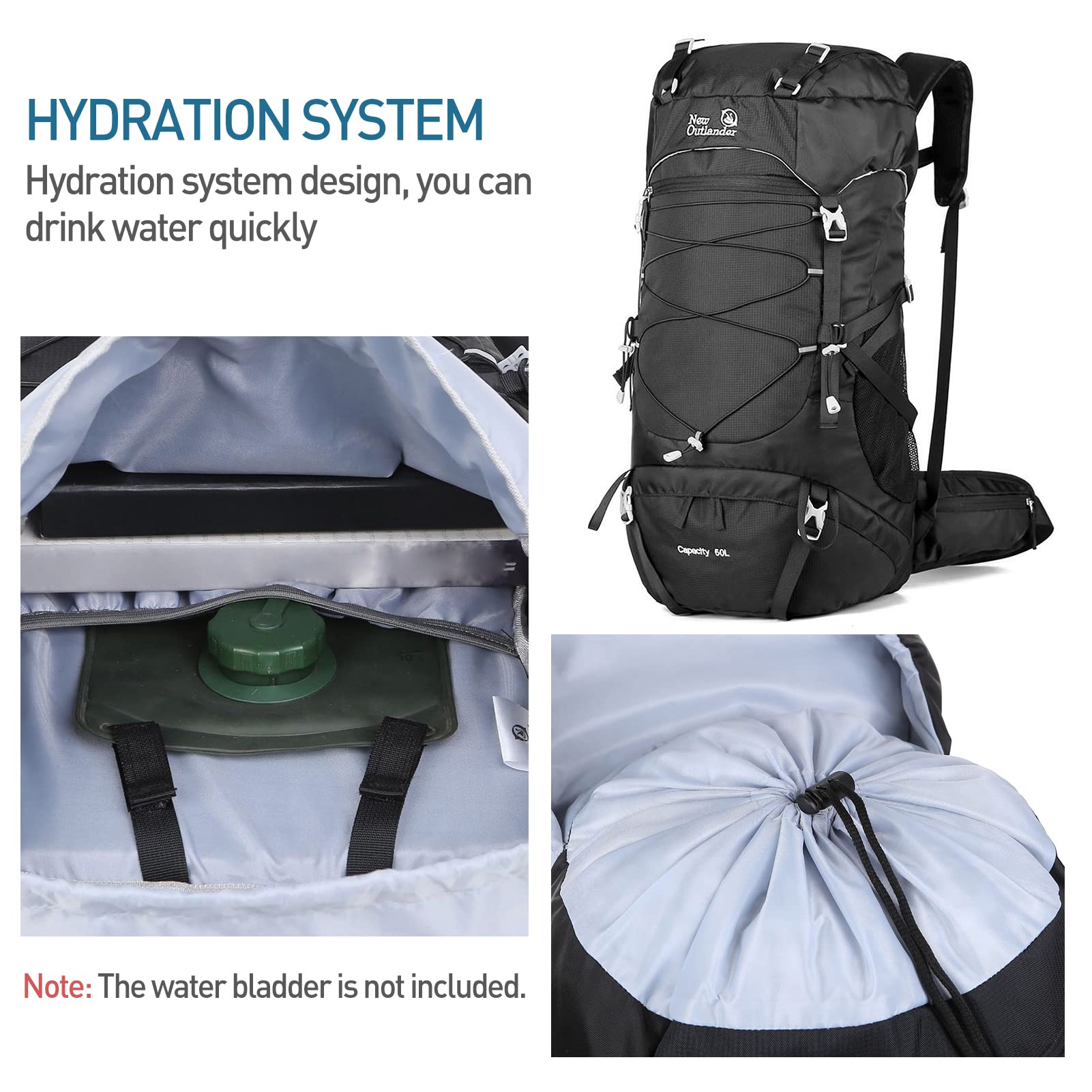 Lixada Mochila de Senderismo de 50L Mochila de Viaje para Acampar MontañIsmo Mochila para Deportes al Aire Libre Mochila Grandes para Hombre y Mujer Impermeable Mochila de Senderismo Mochila de Viaje