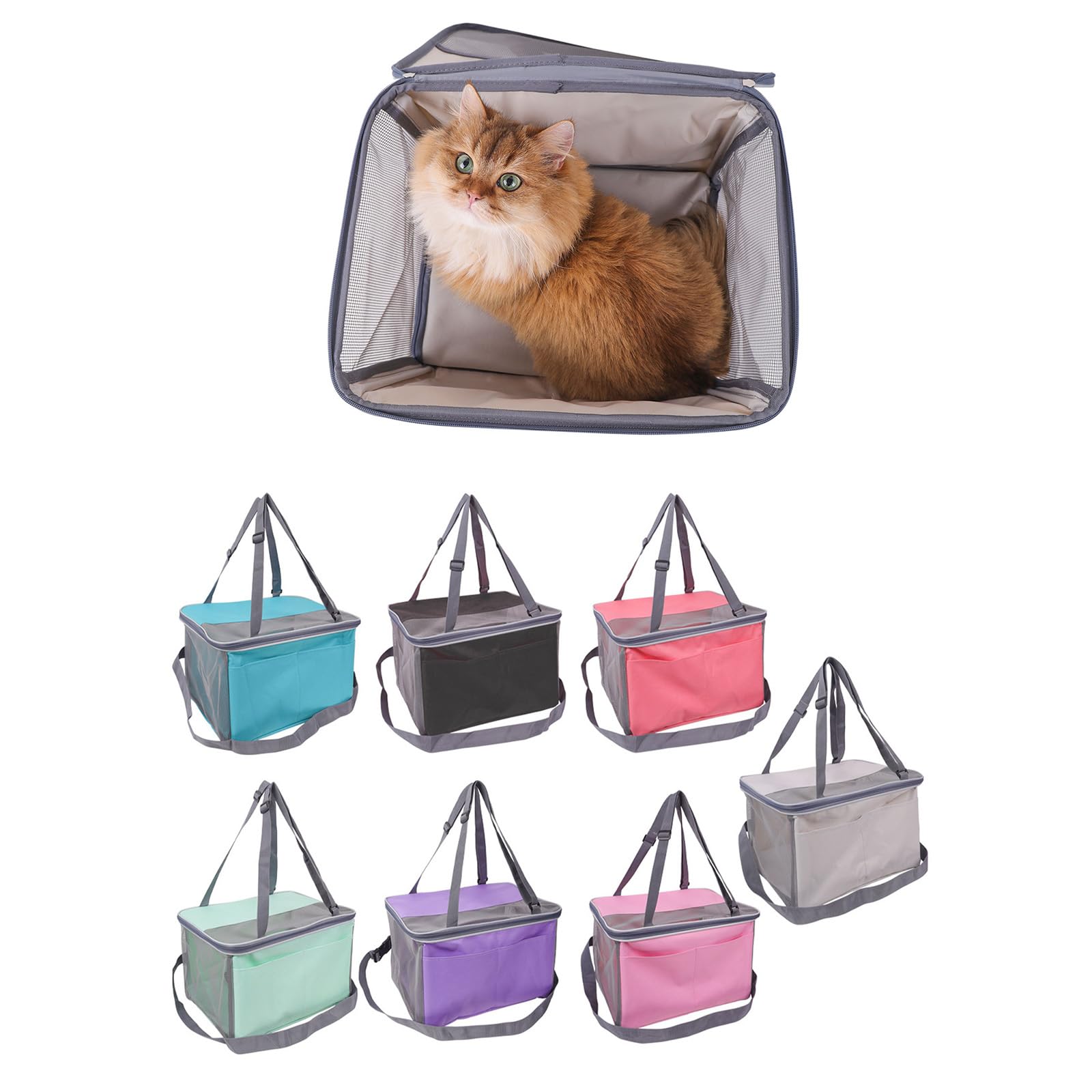 Trasportini per gatti per seggiolino auto Lettino per cani Trasportini per auto da viaggio all ' aperto Sedile turistico Borsa turistica con tasche multiple Borse da viaggio per animali domestici