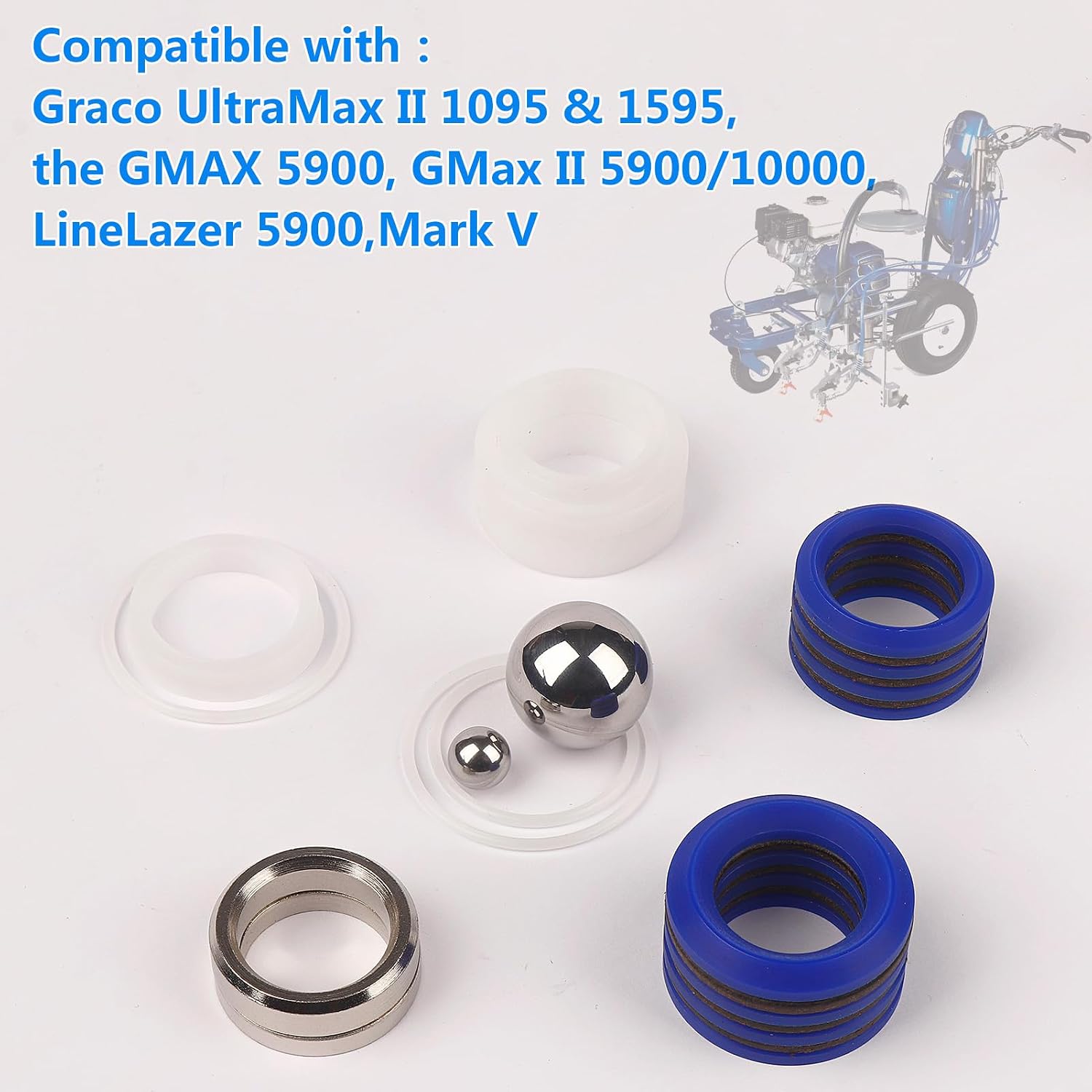 2 Pack 248213 Pump Repair Packing Kits for Graco 1095 1595 5900 10000 Airless Paint Sprayer Aftermarket